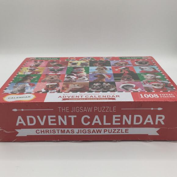 Christmas Countdown Puzzle Advent Calendar Dog Cat 1008 Pieces Sealed NEW - Picture 2 of 4